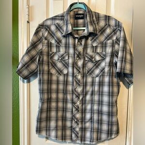 Wrangler Black and White Casual Button Down Shirt